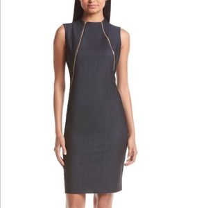 Calvin Klein Double Zippered Sheath Dress NWT